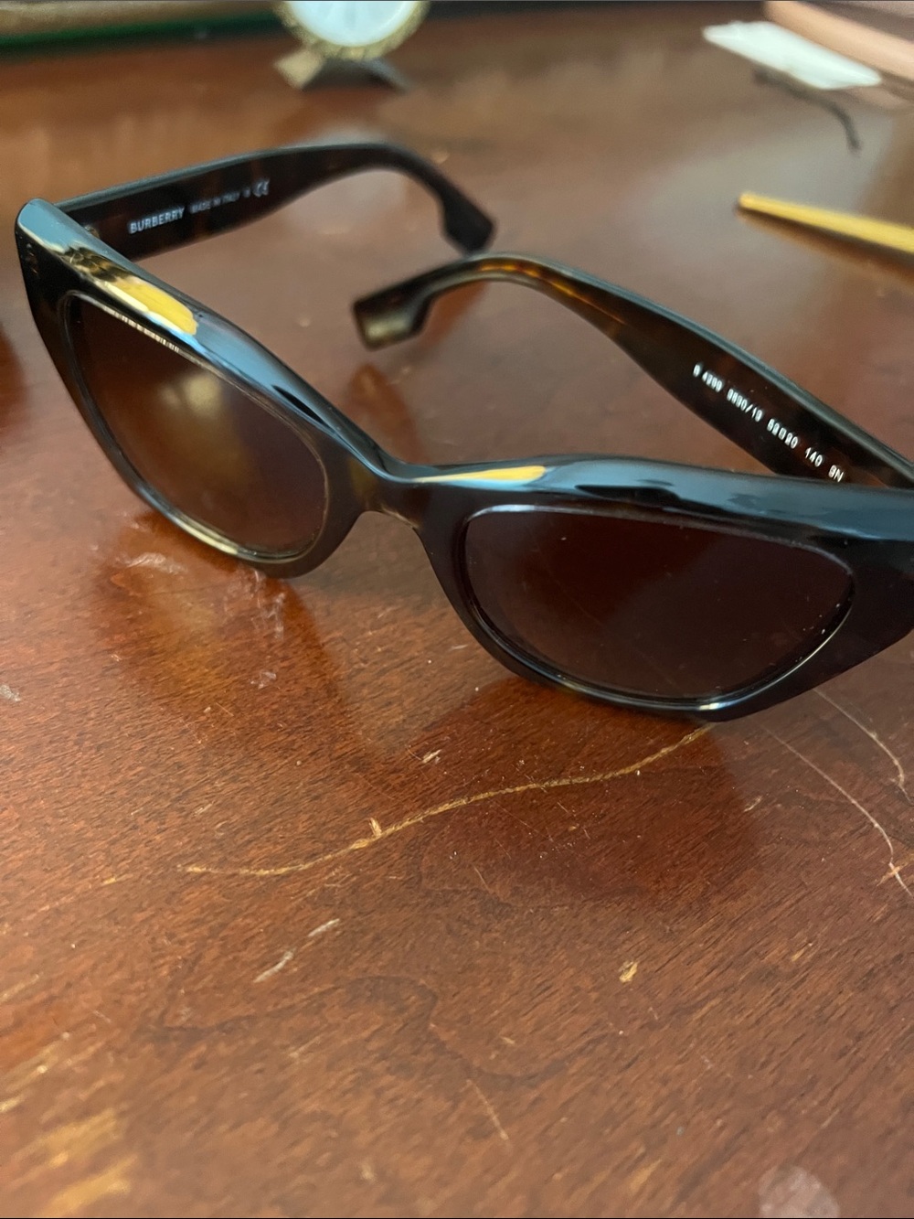 Burberry Black Cat-Eye Sunglasses with Brown Gradient Lenses - Picture 6 of 6